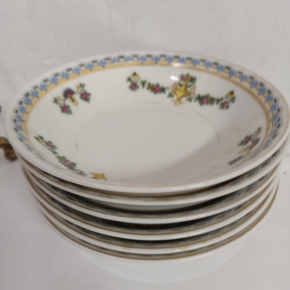 Rare Vintage 6 Pc. TK Thuny Czechoslovakia 5" Desert Bowls  Porcelain - Picture 6 of 7